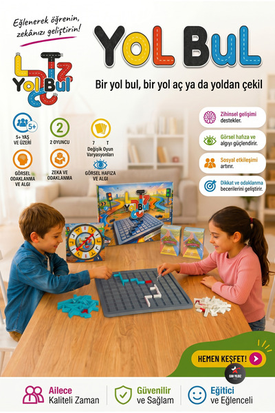 CAN YILDIZ PLASTİK Yolbul Eğitici Zeka Strateji Kutu Oyunu Aile Oyunu Zihinse...