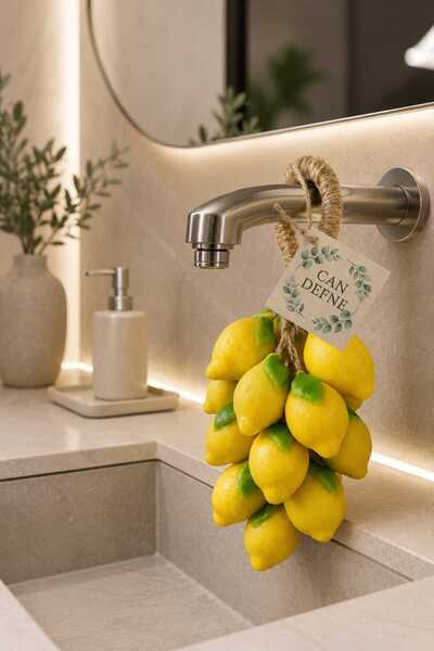Can Defne Limon Şeklinde El Yapımı Doğal Sabun – Aromatik Kokulu Dekoratif Ba...