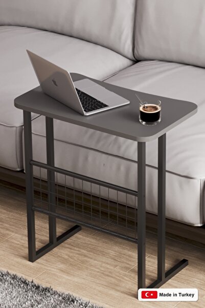 interGO Metal Leg Laptop Stand Armchair Stand Breakfast Table Study Stand - Gray