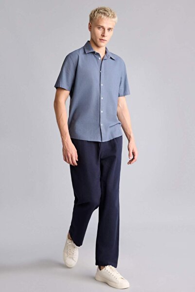 DeFacto Relax Fit Elastic Lace-Up Waist Navy Blue Trousers I3017Ax26Hs