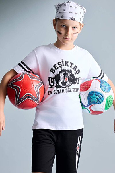 DeFacto Beşiktaş Νέο Ανδρικό Παιδικό Μπλουζάκι με Κοντό Μανίκι και Λαιμόκοψη ...