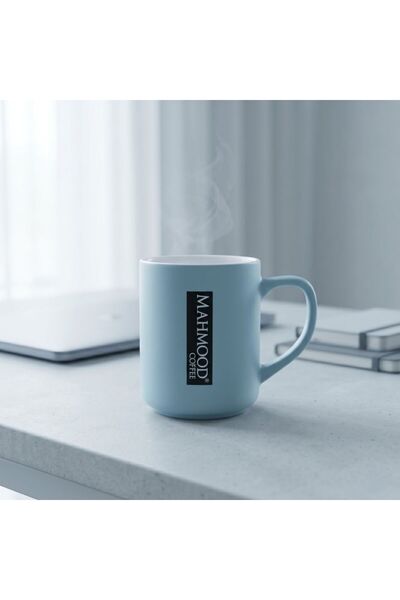 Mahmood Coffee Mottolu Mavi Porselen Kupa