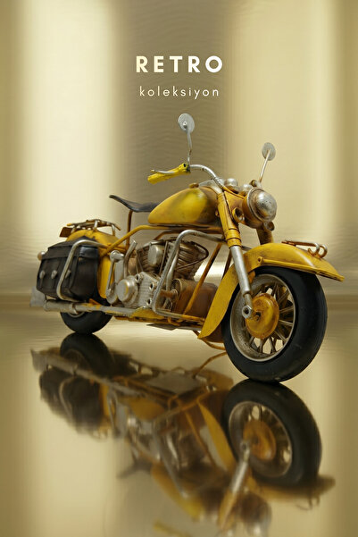 Pat Aksesuar Eskitme Sarı Chopper Motor Biblo Büyük Boy
