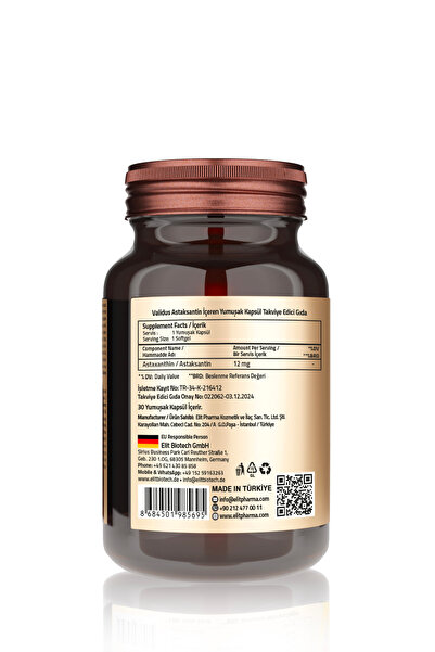Validus Astaksantin 12 mg 30 Softgel