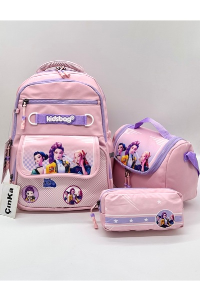 Çınka Bags Kız Desenli Termal Beslenmelik ve Kalemlikli Kız Çocuk Okul Sırt İ...