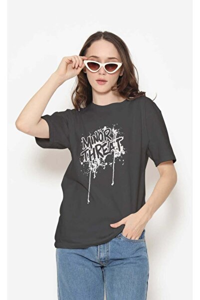 buzagi tasarım ürünleri Minor Threat Regular Fit Black Unisex T-Shirt