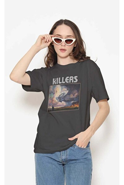 buzagi tasarım ürünleri The Killers Digital Print Regular Fit Black Unisex T-...