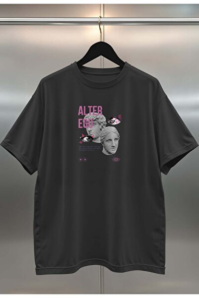 buzagi tasarım ürünleri Alter Ego Digital Print Black and White Oversize Unis...