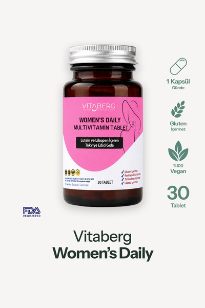 Vitaberg Women’s Daily Multivitamin Tablet | B Vitaminleri, Beta Glukan, Lute...