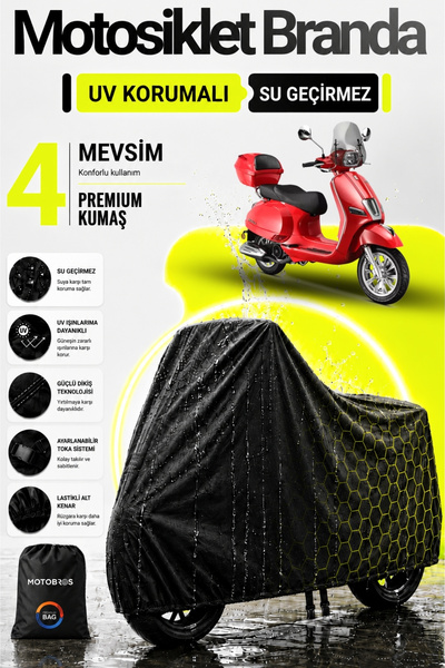 Motobros قماش القنب للدراجات النارية كوبا بيفرلي أسود مقاوم للماء ومتين (أعلى...