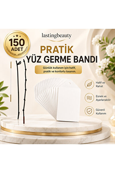 lasting beauty 150 Adet Kaş Germe Bandı Göz Boyun Germe Bandı Yüz Gerdirme Vü...