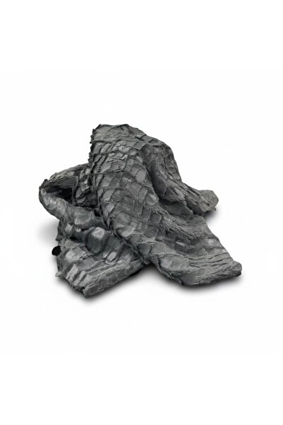 PLUSH STUDIO Zp Croco، قماش قطيفة رمادي أرنب مطبوع لا يسبب تساقط الشعر 100x15...