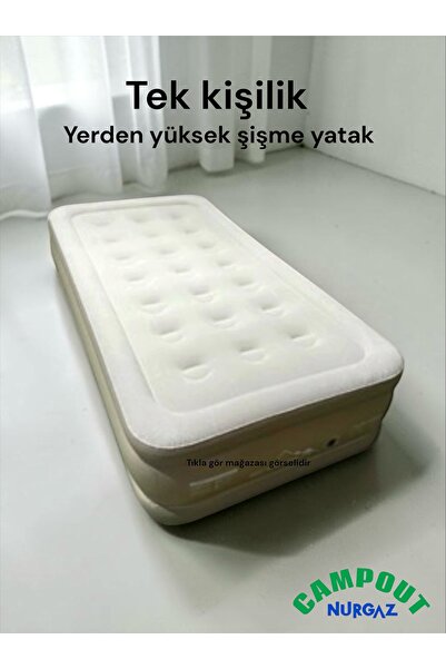 MOOD CLASS Tek kişilik yüksek şişme yatak kamp seyehat ev piknik şişme yatak ...