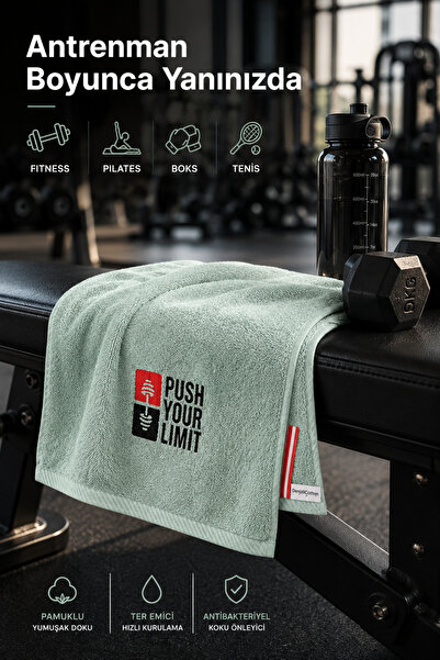 denizlicotton Prosop sport brodat din bumbac, absorbant de transpirație, fitn...
