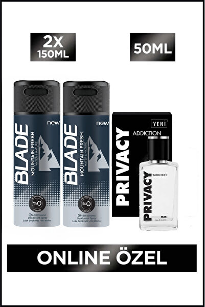 Privacy Man Addiction Edt Erkek Parfüm 50 Ml + Blade Mountain Fresh Erkek Deo...
