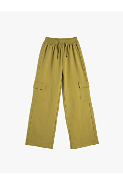 Koton Wide Leg Basic Cargo Sweatpants Tie Waist Cotton