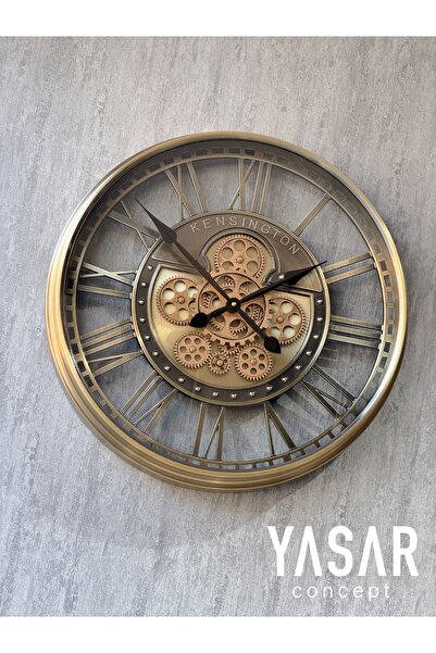 YASAR CONCEPT Cogvera Metal Çarklı Duvar Saati 55 Cm