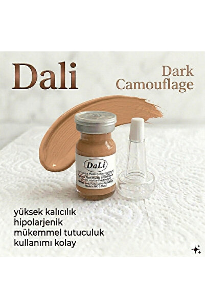 Dali Kalıcı Makyaj Boyası Dark Camouflage – Ten -PMU Uyumlu Profesyonel Pigme...