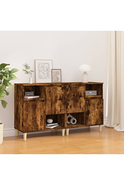 Concept Servante, 2 buc, stejar afumat, 60x30x75 cm, lemn prelucrat