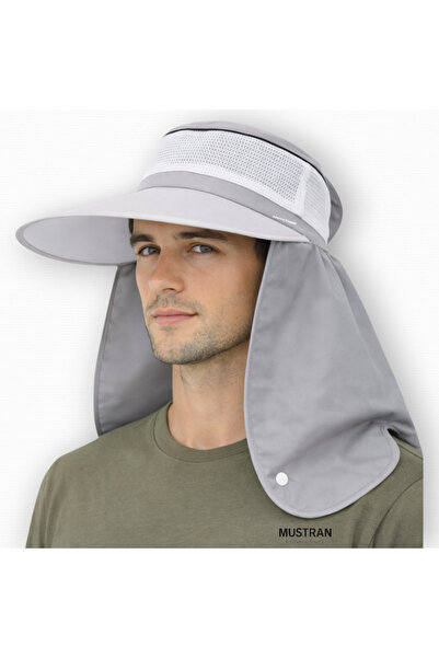 Mustran Unisex Güneş Korumalı Geniş Siperli Ense Korumalı Yazlık Güneş Şapkas...