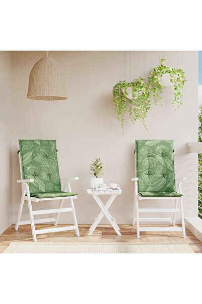 Concept Perne de scaun spătar înalt, 2 buc., model frunze, textil