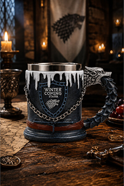 MINDA Game of Thrones Mug - 450 ml Stainless Steel Inner Chamber - Beer Cup -...