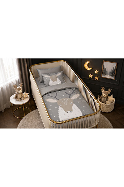 Fabeteks Deer Single Digital Baby Duvet Cover Set