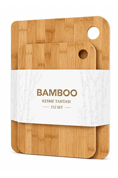 NEXVORİA Bambu Mutfak Kesme Tahtası 2'Lİ Set