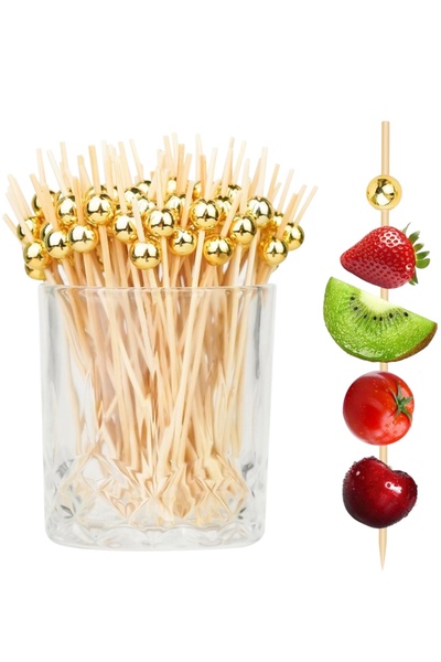 Yenigeldi 24 Adet Bambu Pasta Kürdanı Kokteyl Meze Parti Kürdan