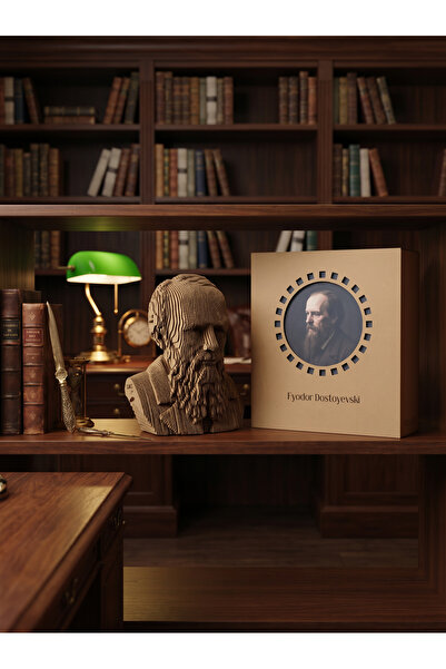 KARX Fyodor Dostoevsky 3D Puzzle, Yaratıcı Hobi, DIY, Kraft Karton Model Kit