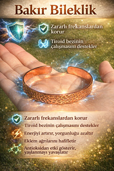 Zeytuni Saf Bakır Bilezik