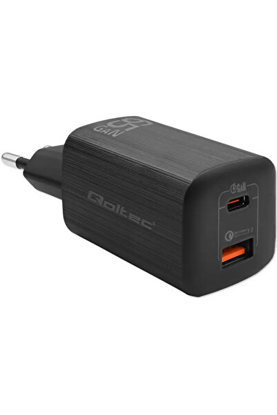 Qoltec USB, USB Type-C GaN Ultra 65W Negru