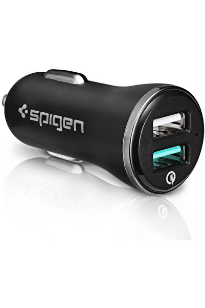Spigen Încărcător auto 2xUSB, QC 3.0, 2.4A - (F27QC) - Negru