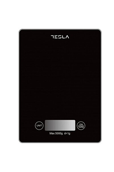 TESLA Cantar de bucatarie KS201B, 5kg, ecran LCD Functie Tara, Sticla, Negru