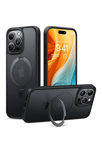 TORRAS Husa pentru iPhone 15 Pro Max - Ostand Series - Black
