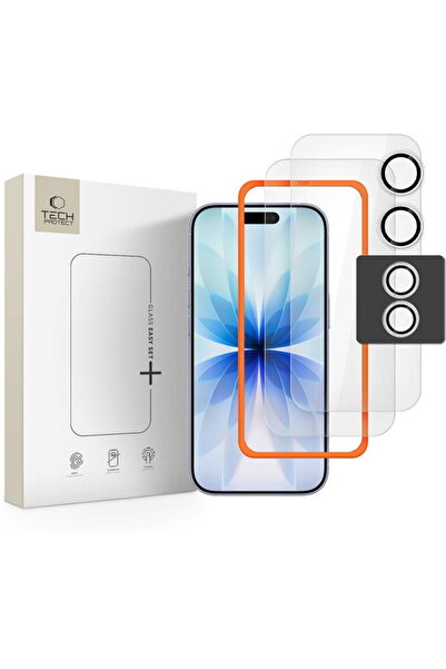 Tech-Protect SticlДѓ securizatДѓ Easy Set+ pentru iPhone 17, pachet 3 bucДѓИ›...