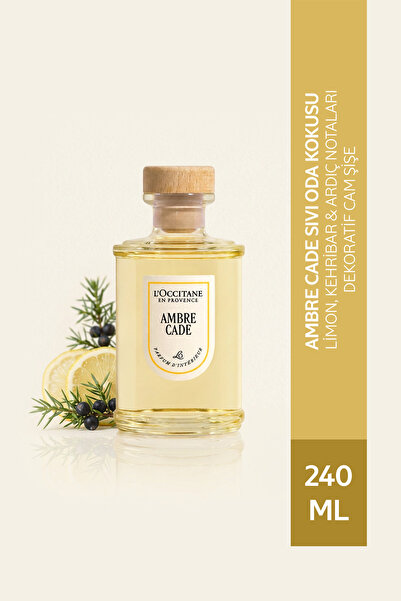 L'Occitane Ambre Cade Sıvı Oda Kokusu, Limon, Kehribar ve Ardıç Notaları, Cam...