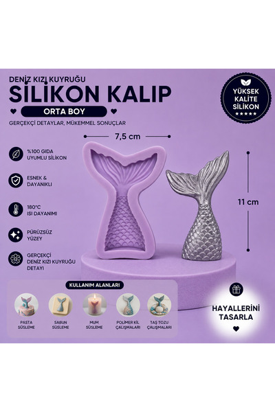 Dr.Paste Silikon Kalıp Deniz Kızı Kuyruğu Orta