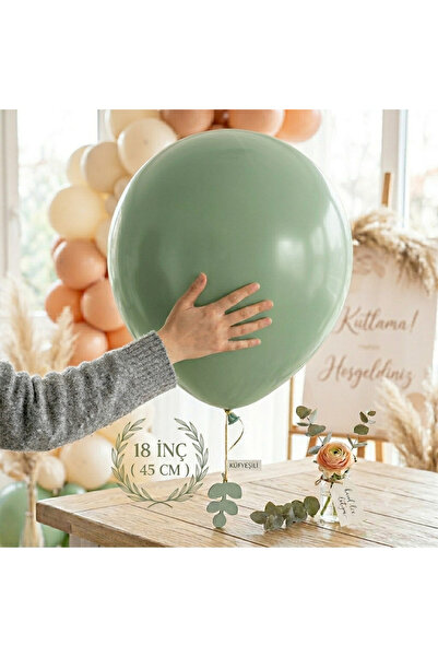 Deniz Party Store Küf Yeşili Renk Büyük Boy Balon 18 inç ( 45 cm )