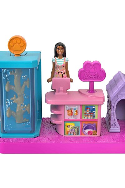 Barbie Mini BarbieLand Bebek ve Oyun Seti JCR29 - Evcil Hayvan Butiği Jcr30