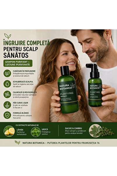 7LIFE Natura Botanica Purifying – Sampon & Lotiune anti matreata purifiant cu...