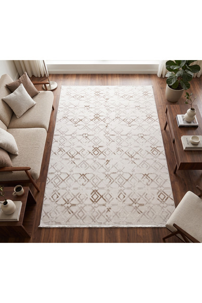 Merinos Vista Krem Açık Kahve %100 Akrilik Yumuşak Dokulu Salon Oturma Odası ...