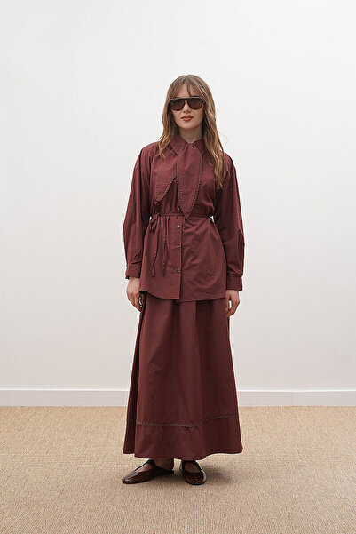 ZÜLAYS Scarf Skirt Set Burgundy