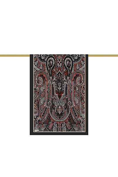 Bursa İpek Black Sahara Pattern Sura Silk Shawl