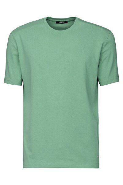 Bigotti Tricou slim Slim Verde Uni guler rotund