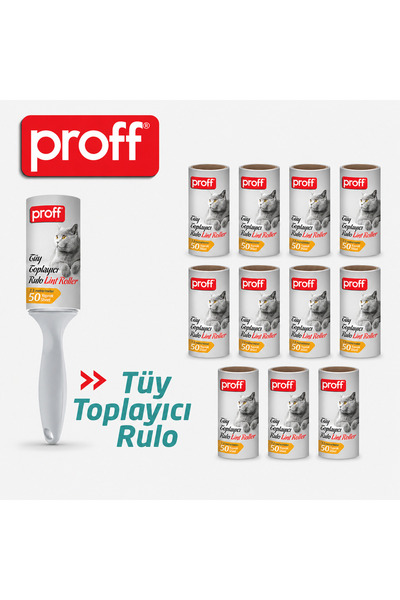 Proff Tüy Toplayıcı 12 Li Yedek Rulo Aparat (12X50 = 600 YAPRAK)