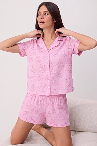 Noi Belis Short Sleeve Viscose Shirt-Shorts Woven Pajama Set Ss26Pj0004