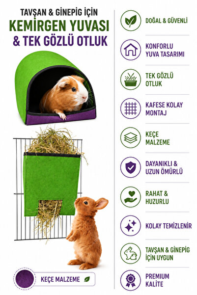ozzipetshop Hollanda Tavşan Ginepig Kemirgen Sıcak Uyku Yuva Yatak - Kemirgen...