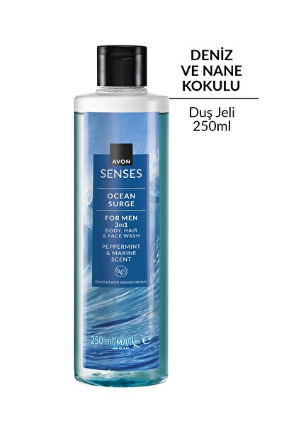 AVON Senses Ocean Surge Nane ve Deniz Kokulu Saç ve Vücut için Erkek Duş Jeli...