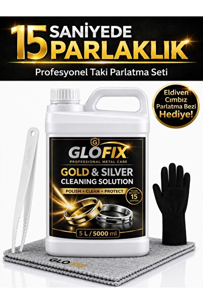 ALİYAMİS Altın Gümüş Çelik Bakır Pirinç Temizleme Ve Parlatma Bakım Seti 5 lt...